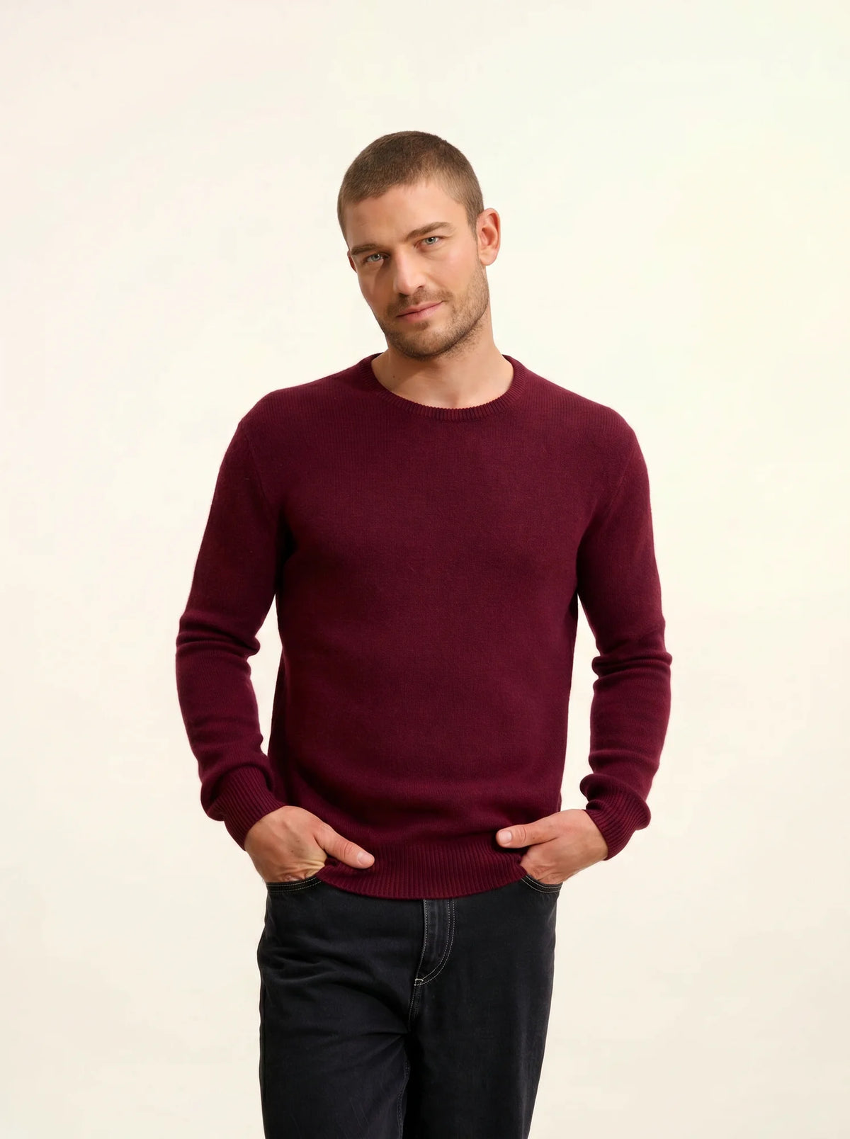 GABIN Pull Col Rond 4 Fils Mûre