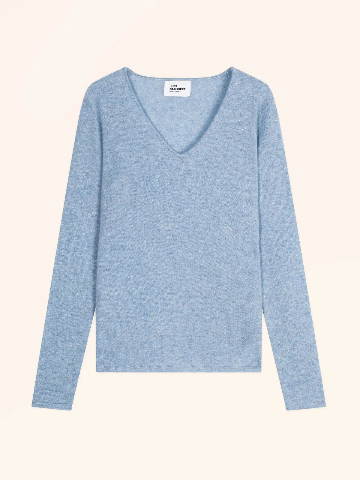 JOAN Pull Col V Bleu Ciel Chiné