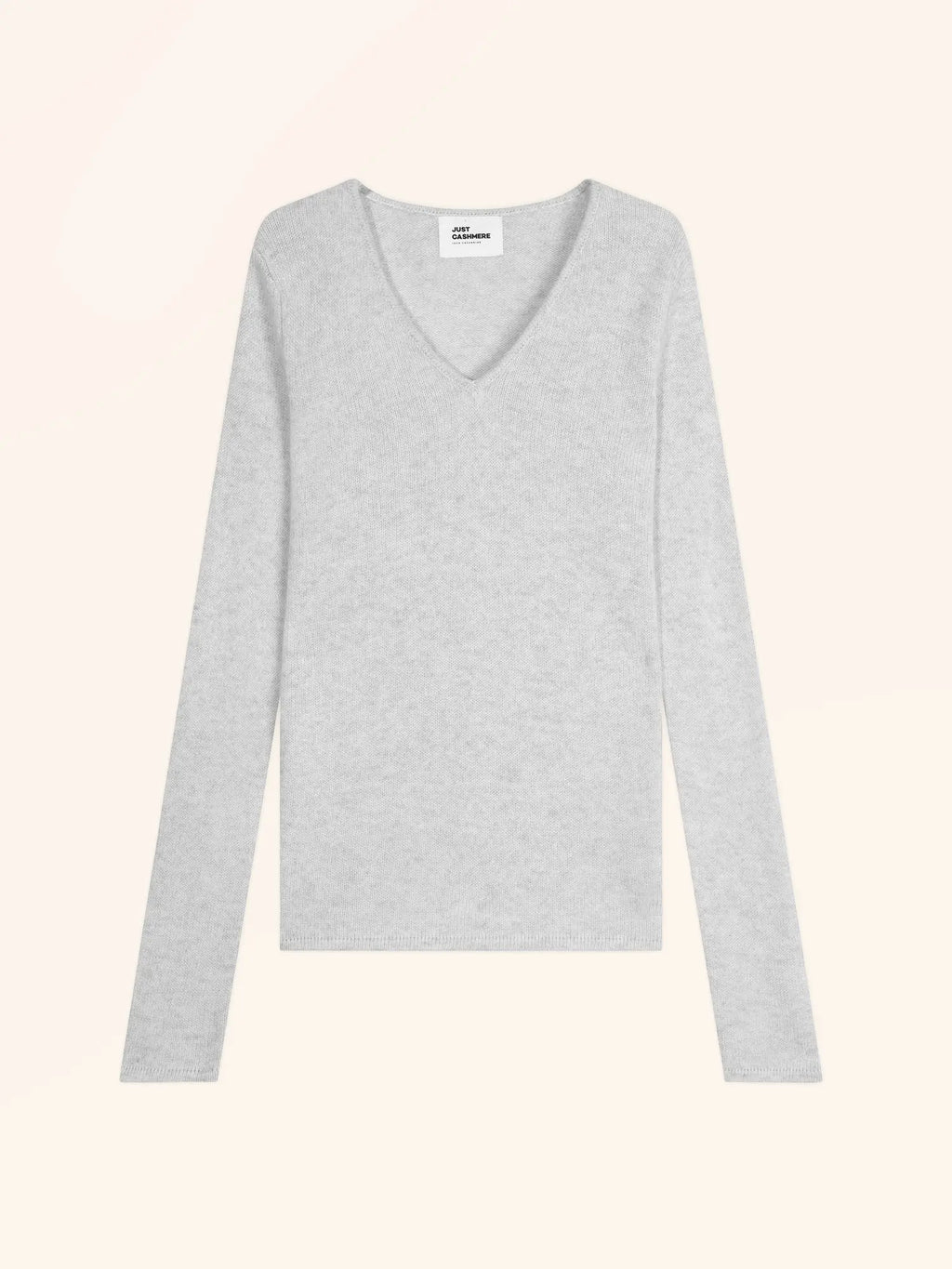 ABBY Pull Col V 4 Fils Gris Perle Chiné