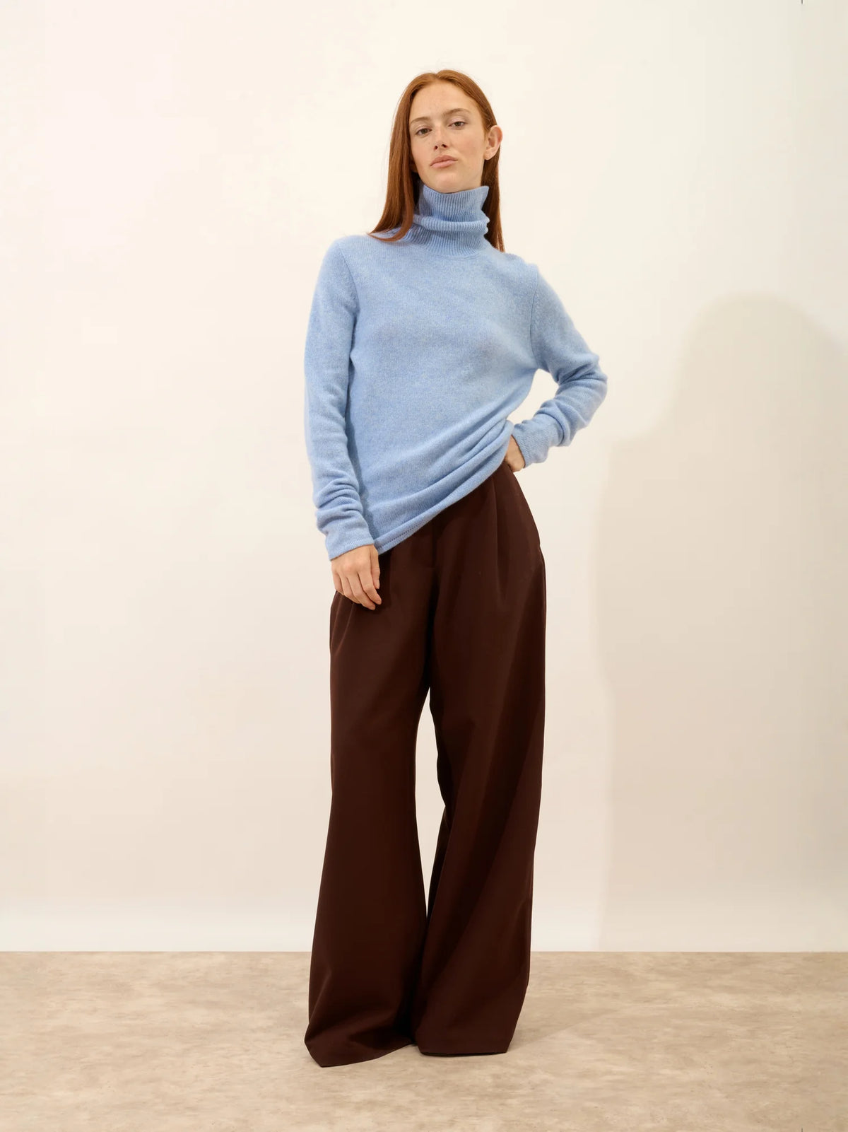 MATT Sweater Turtleneck 4 Ply Heather Sky Blue