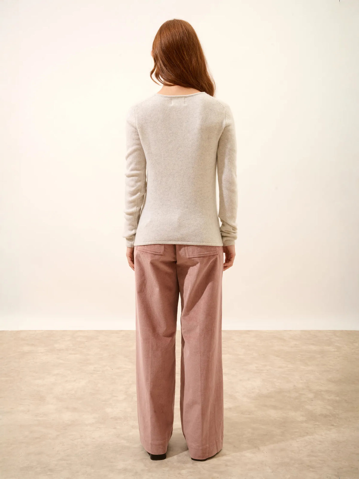 JOYCE Pull Col Rond 4 Fils Gris Perle Chiné