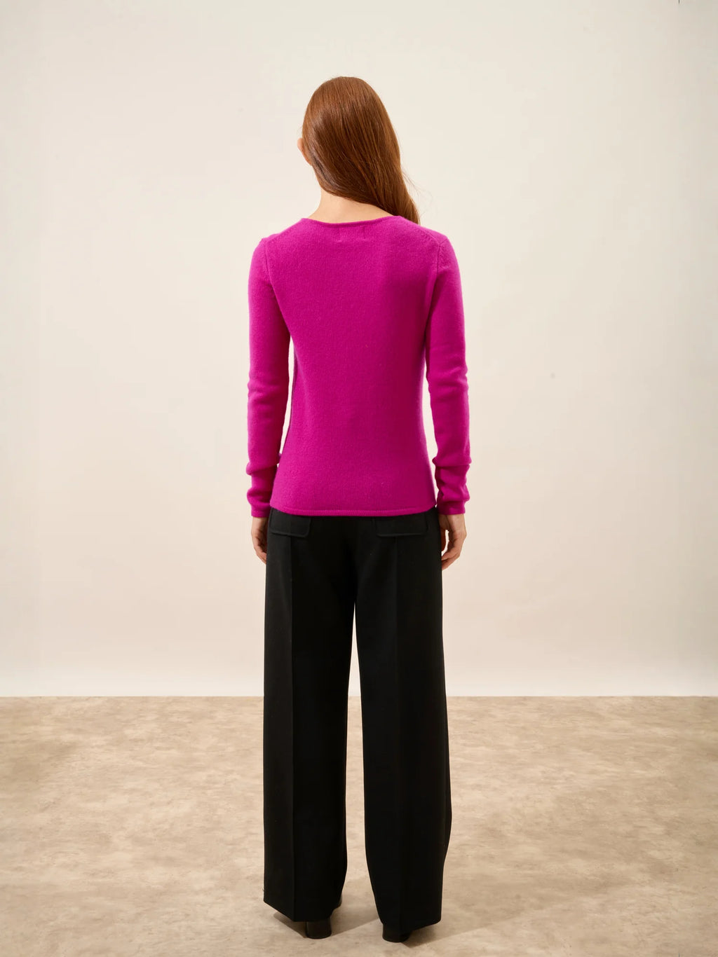 JOYCE Sweater Crew Neck 4 Ply Magenta