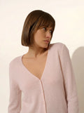 NORMA Cardigan Col V Rose Bébé