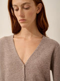 NORMA Cardigan Col V Caribou Chiné