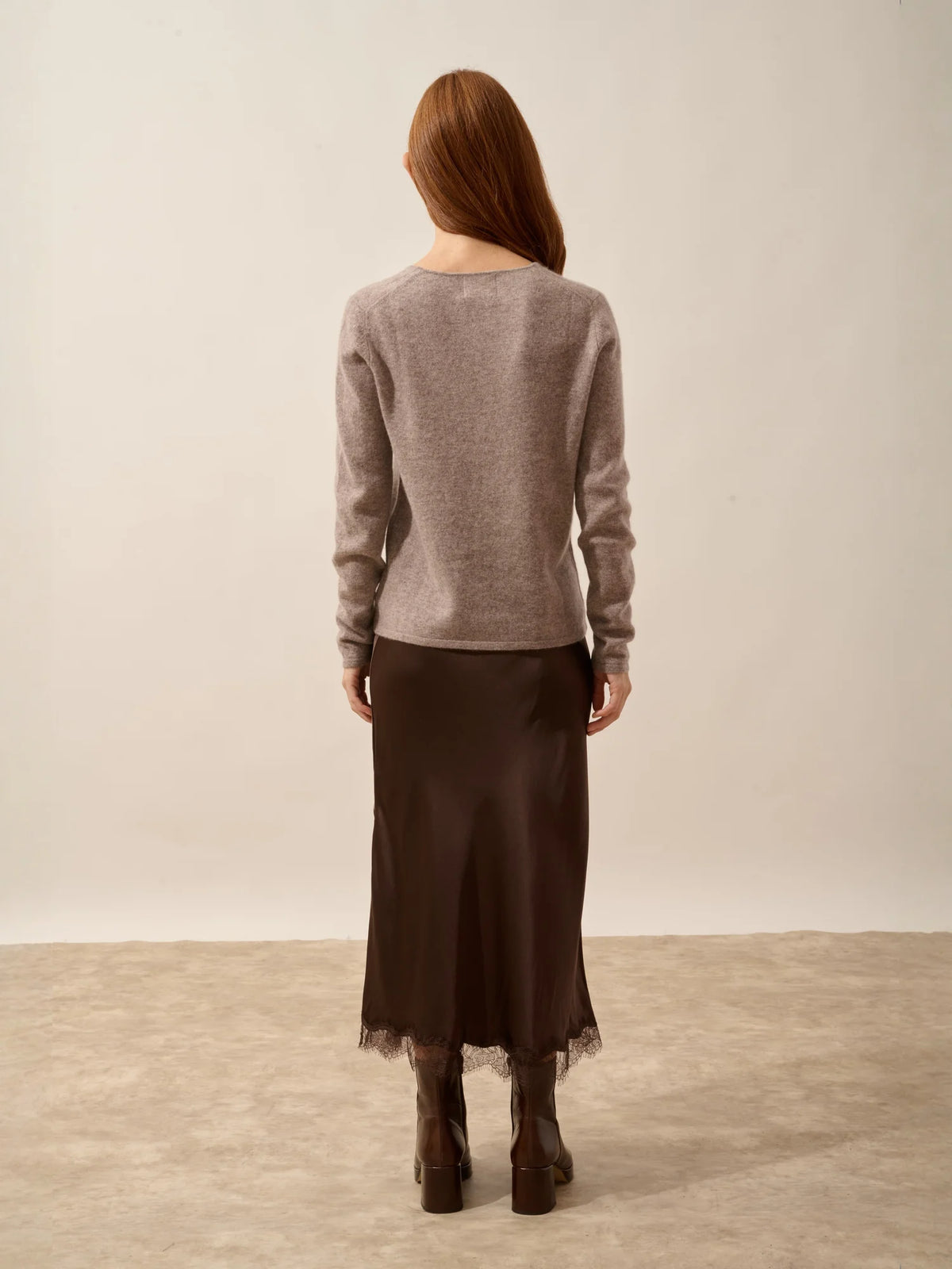 NORMA Cardigan Col V Caribou Chiné