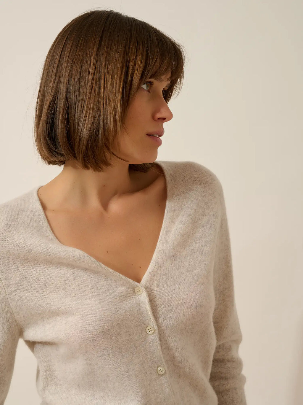 NORMA Cardigan V-Neck Heather Pearl Grey