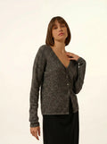 NORMA Cardigan Col V Noir et Blanc