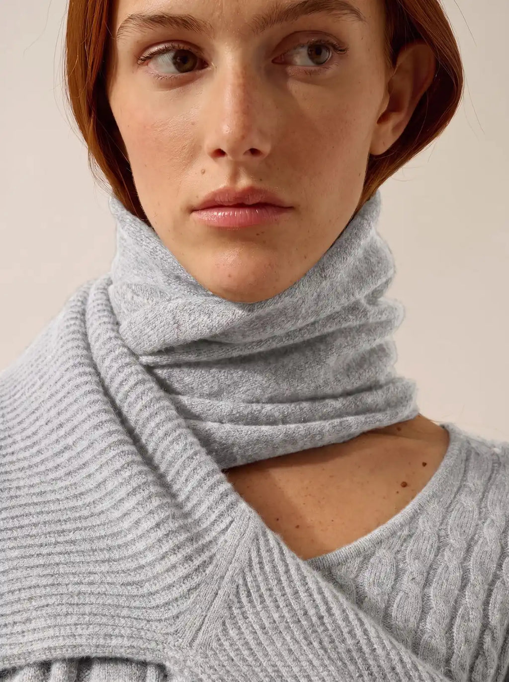SPENCER Scarf Heather Pearl Grey