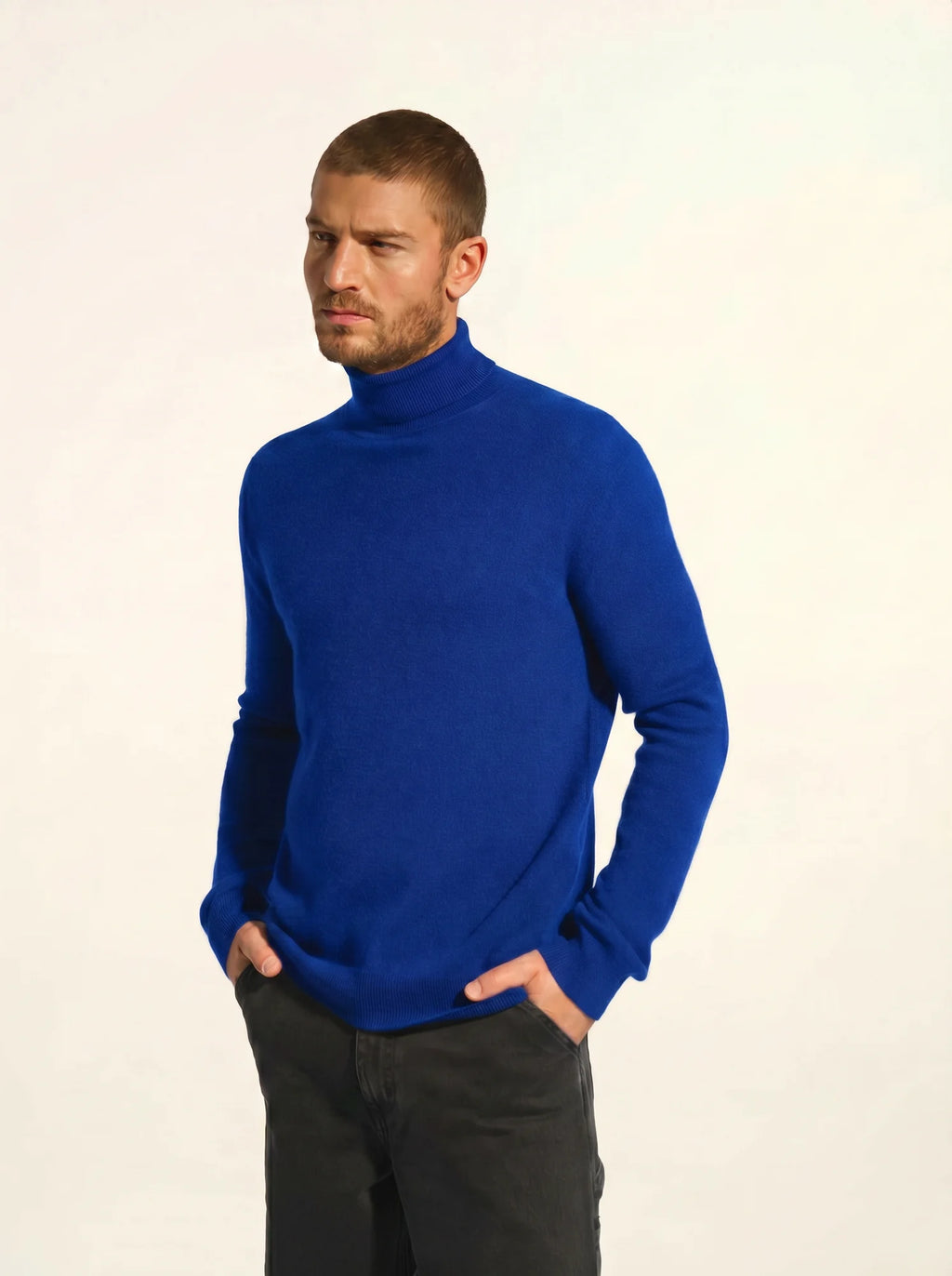 CONNOR Pull Col Roulé Bleu Persan
