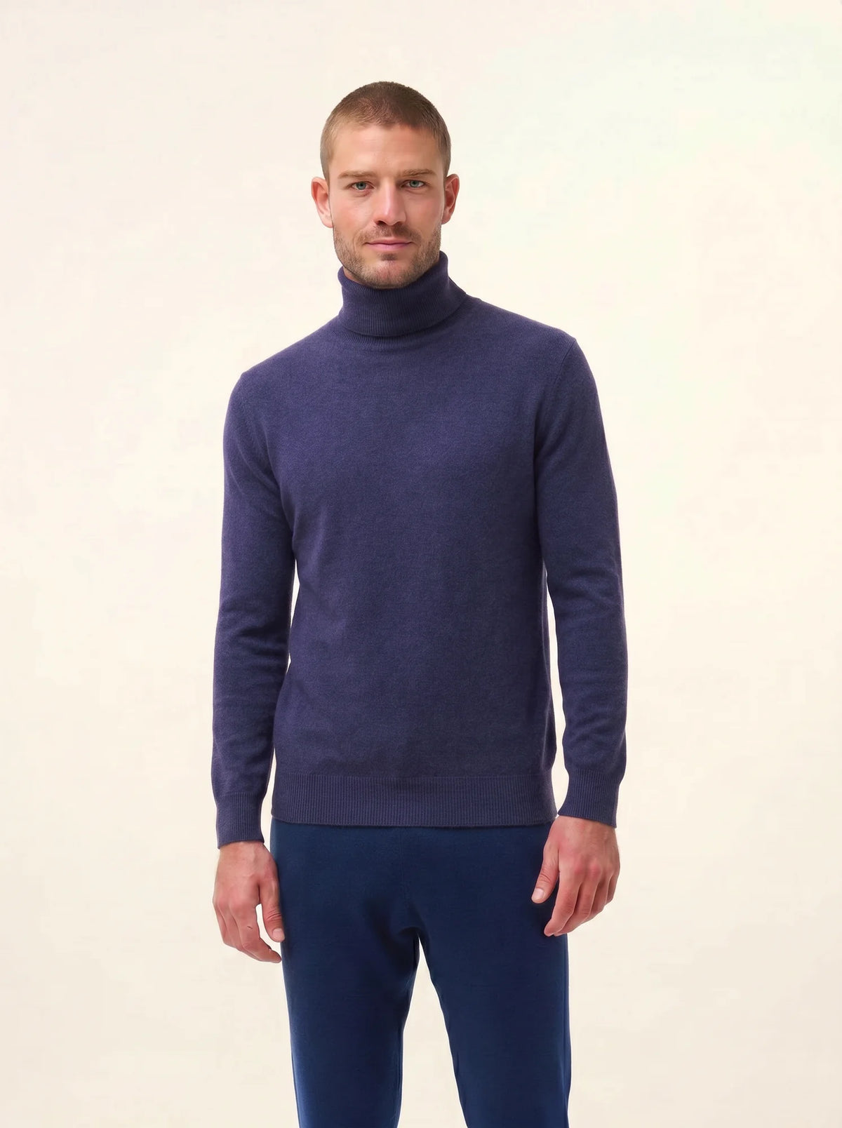 CONNOR Pullover Rollkragen Violett Grau meliert