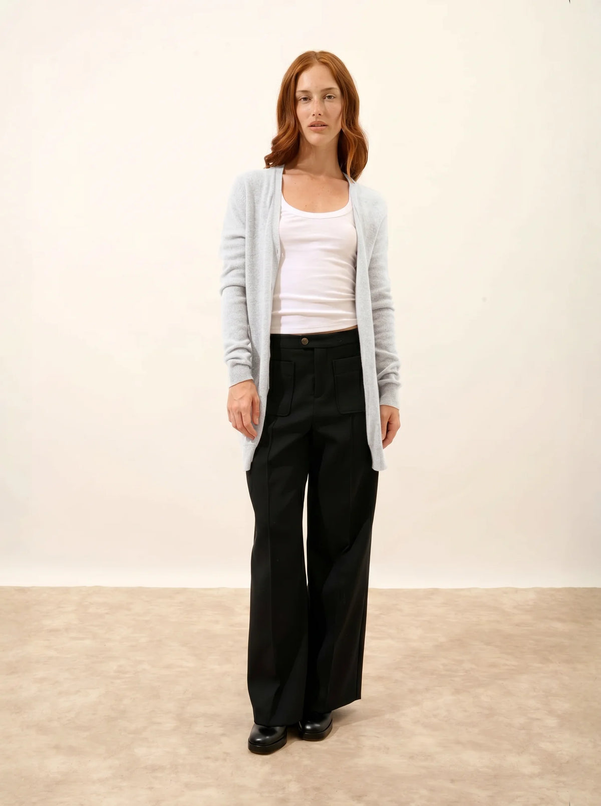 TOMMIE Cardigan V-Neck Heather Pearl Grey