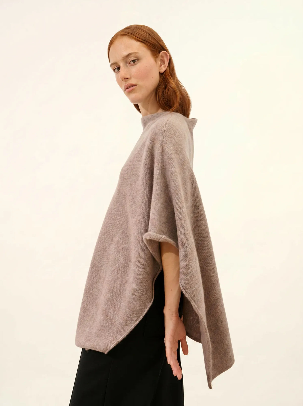 SALLY Poncho 4 Fils Caribou Chiné