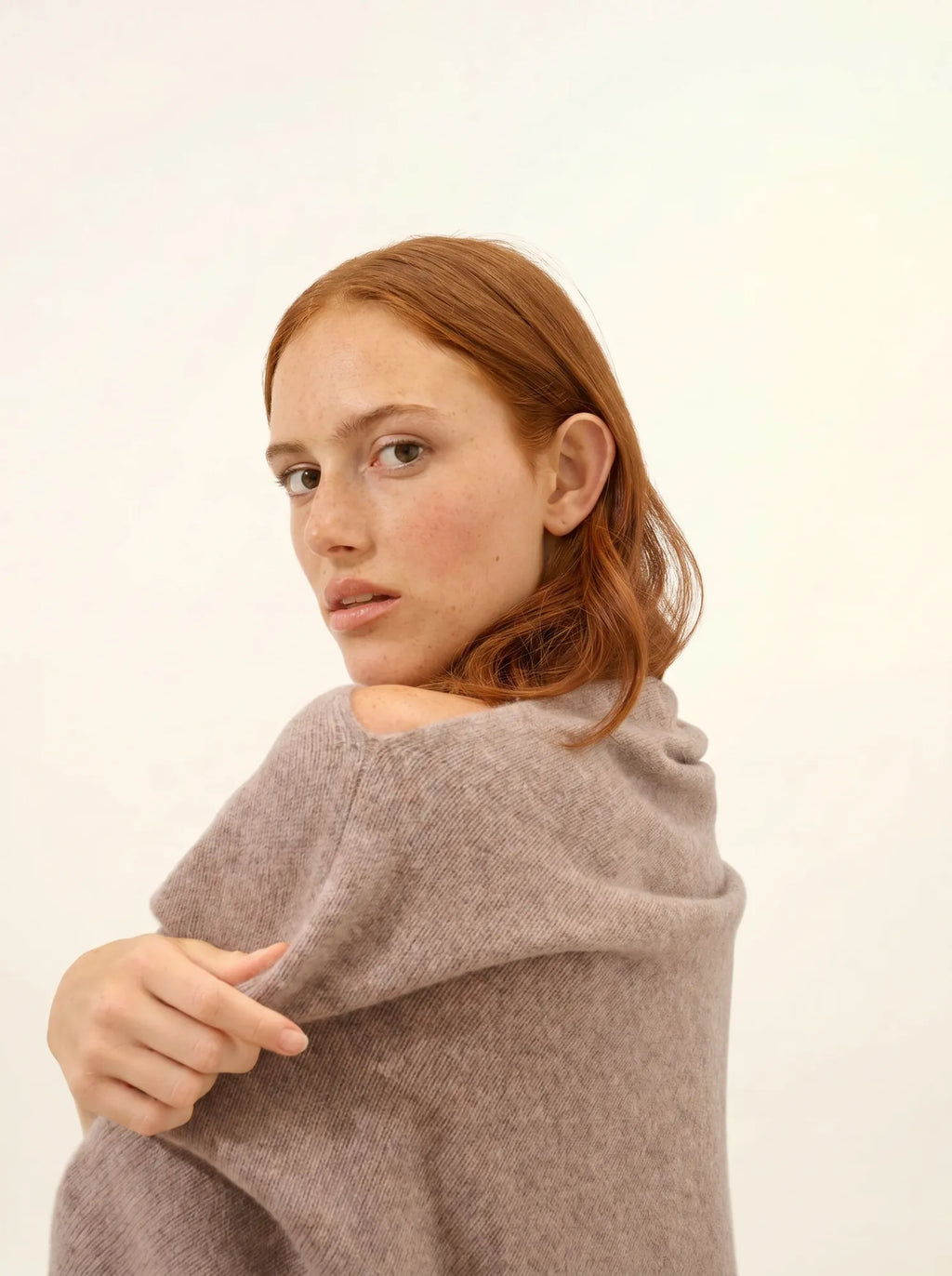 SALLY Poncho 4 Fils Caribou Chiné