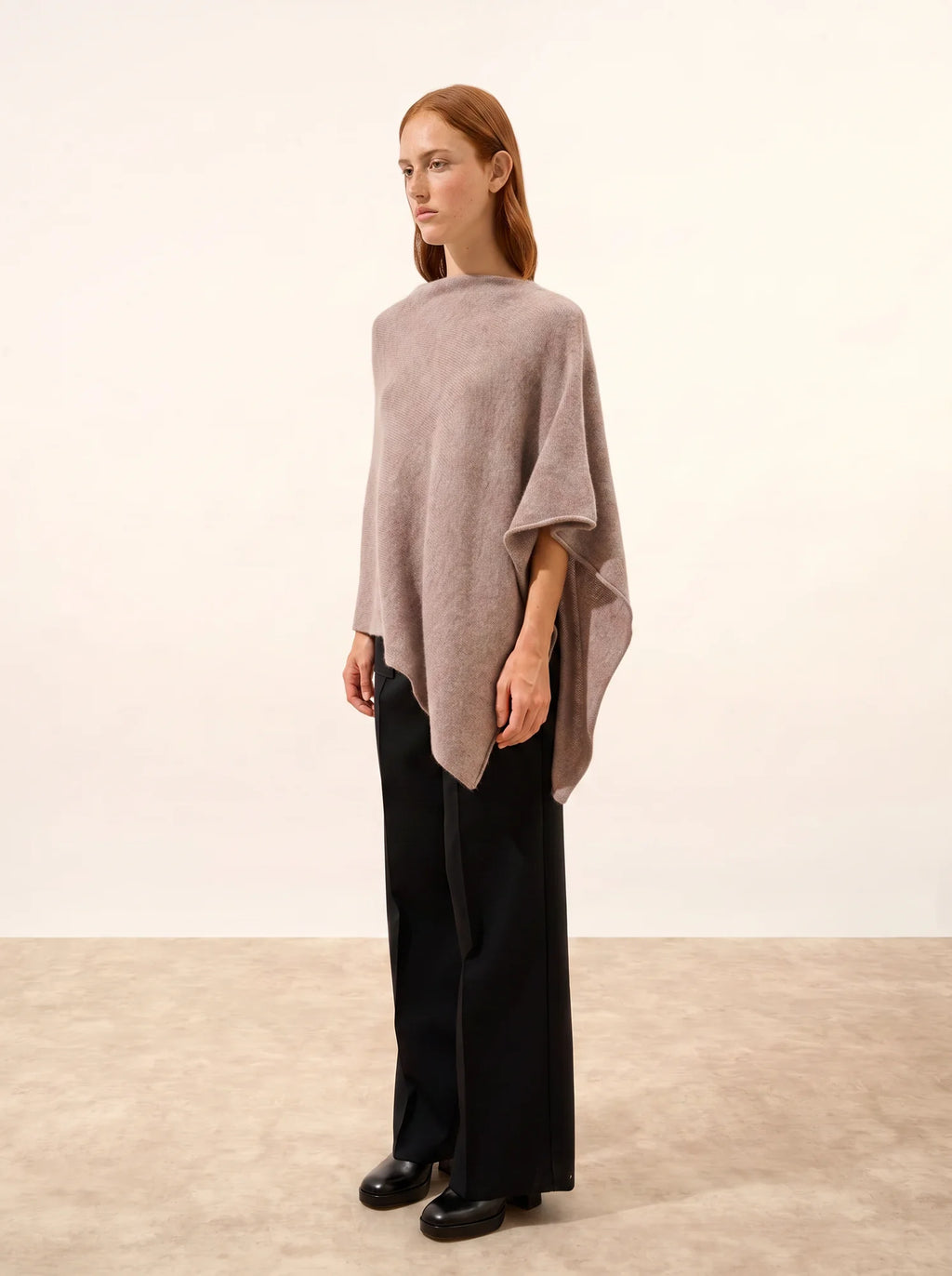 SALLY Poncho 4 Fils Caribou Chiné