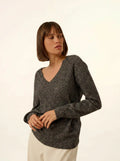 PHOEBE Pull Col V Noir et Blanc