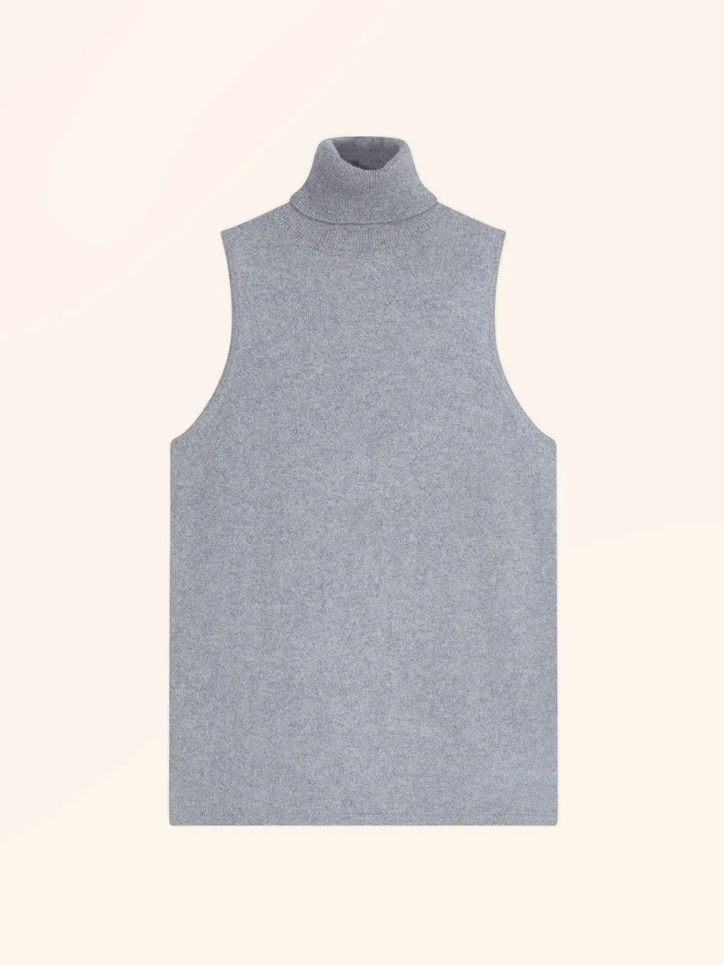 VIOLET Pull Col Roulé sans Manches Bleu Ivoire