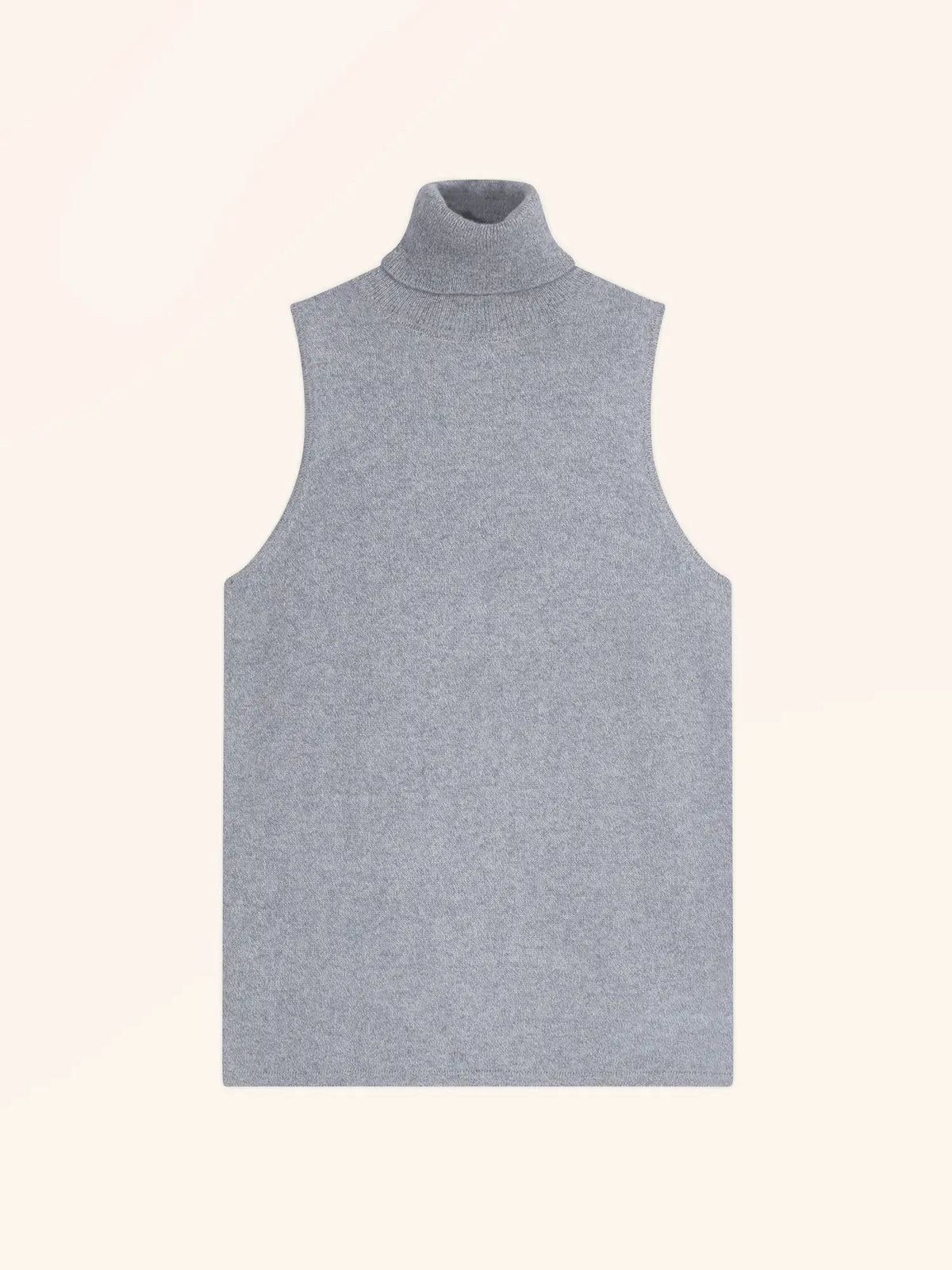 VIOLET Pull Col Roulé sans Manches Bleu Ivoire