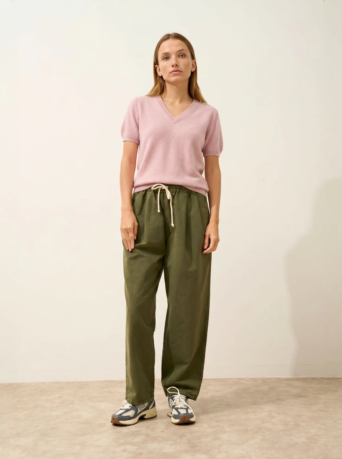 GLAMIS T-Shirt V-Ausschnitt Babyrosa