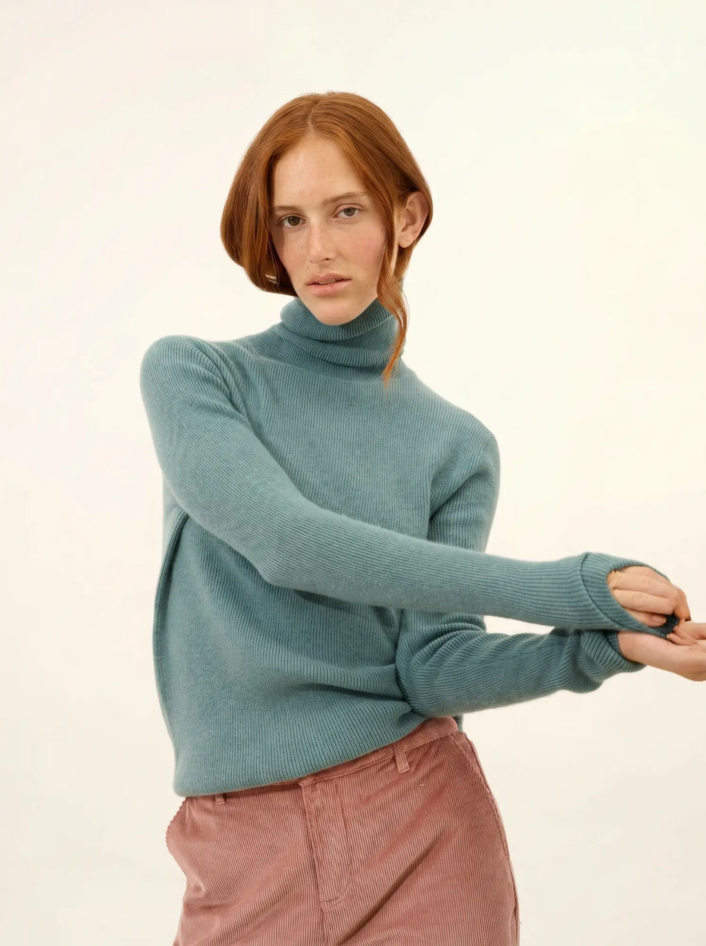 LANAIS Pullover Rollkragen Eucalyptus