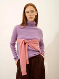 LANAIS Pull Col Roulé Lilas Chiné