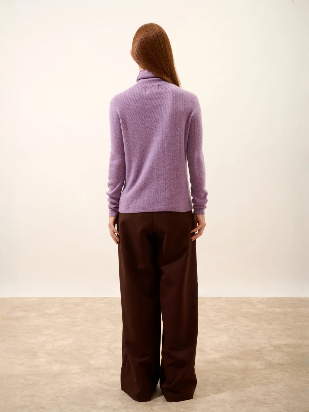 LANAIS Pull Col Roulé Lilas Chiné