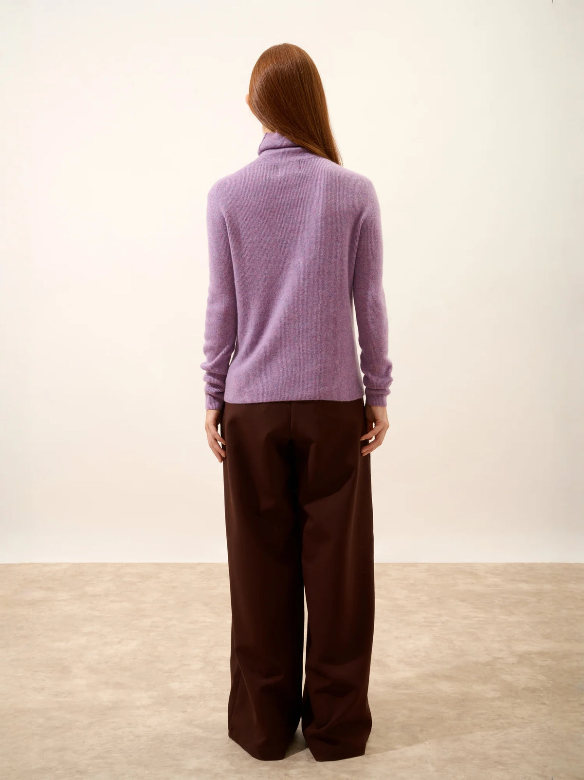 LANAIS Pull Col Roulé Lilas Chiné