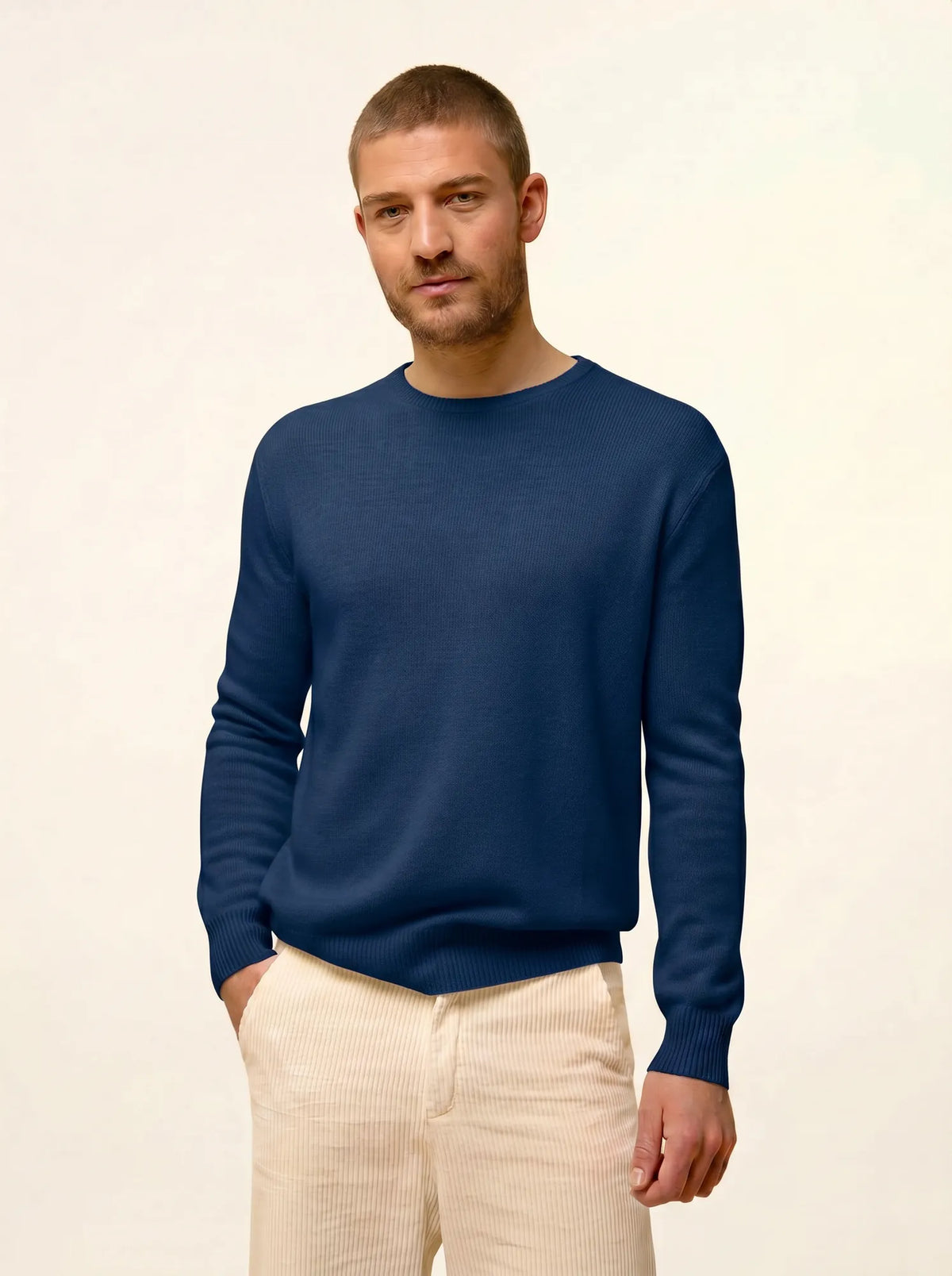 GABIN Pullover Rundhalsausschnitt 4-fädig Preußischblau