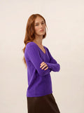 JOAN Pull Col V Gentiane