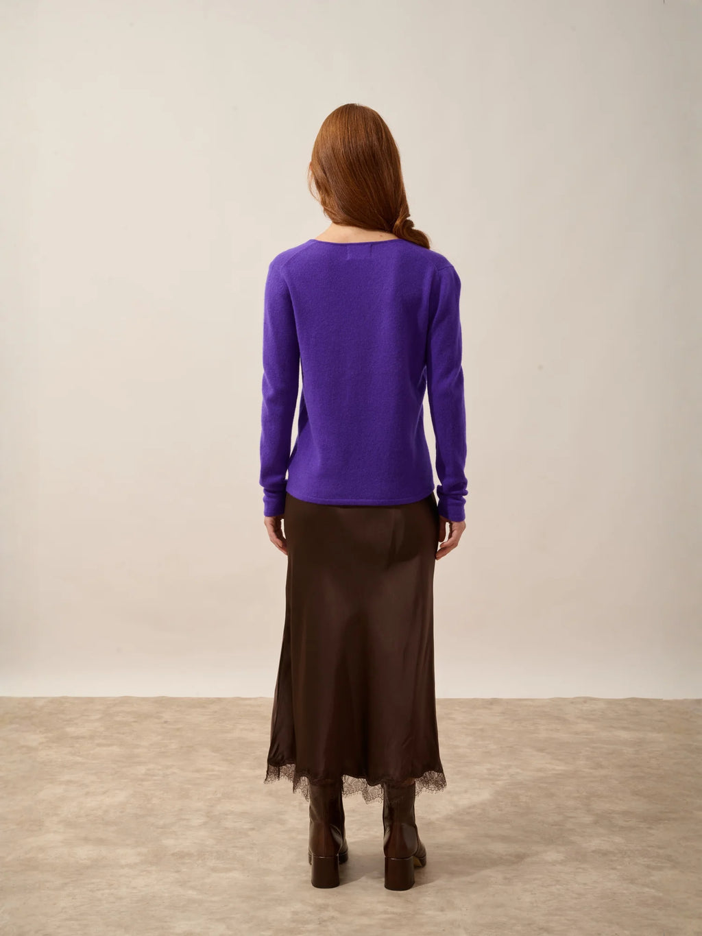 JOAN Pull Col V Gentiane