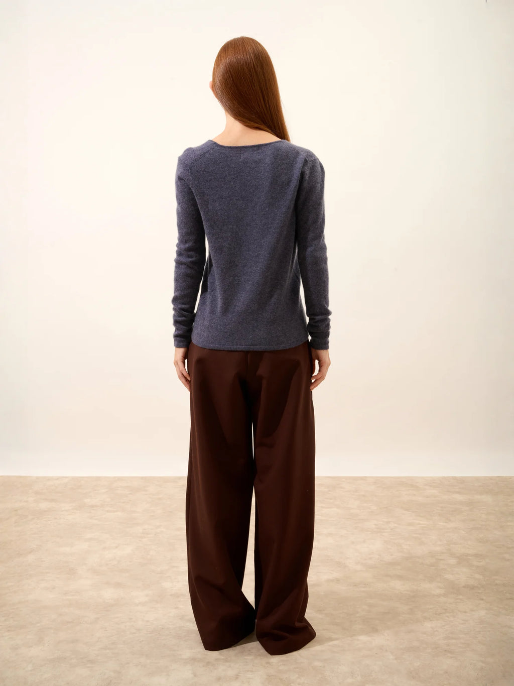 JOAN Pullover V-Ausschnitt Violett Grau meliert