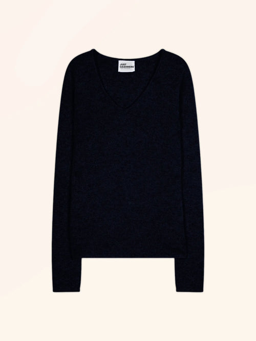 ABBY Pull Col V 4 Fils Caviar