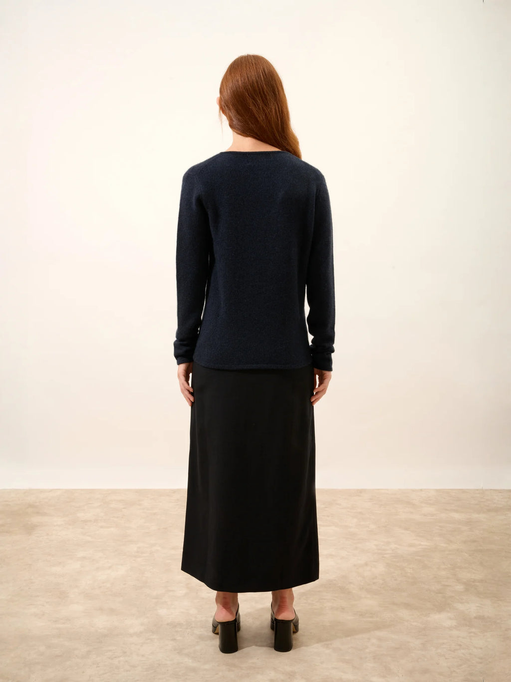 ABBY Pull Col V 4 Fils Caviar