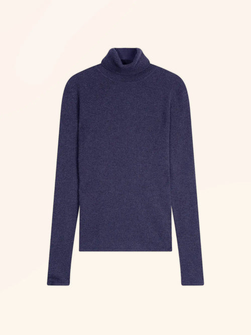 AVA Pullover Rollkragen Violett Grau meliert