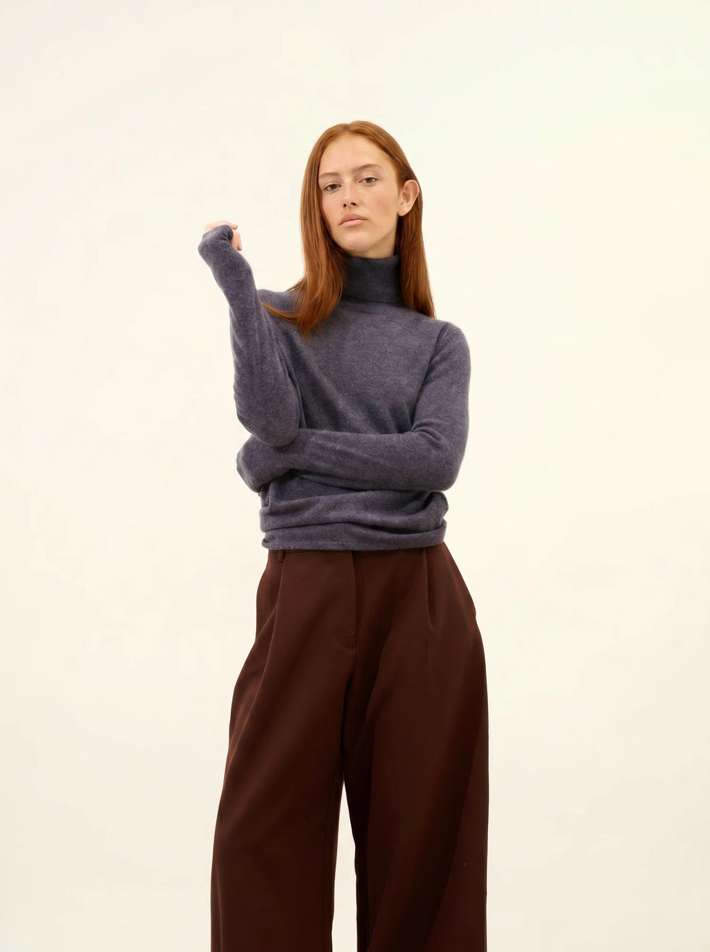 AVA Sweater Turtleneck Heather Purple Grey