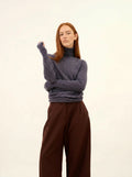 AVA Sweater Turtleneck Heather Purple Grey
