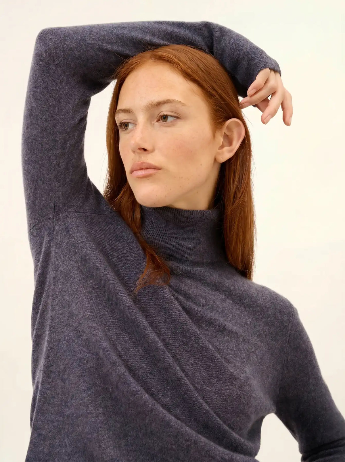 AVA Sweater Turtleneck Heather Purple Grey
