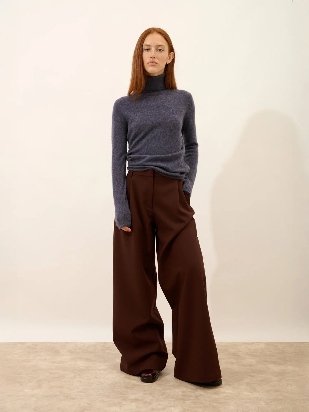 AVA Sweater Turtleneck Heather Purple Grey