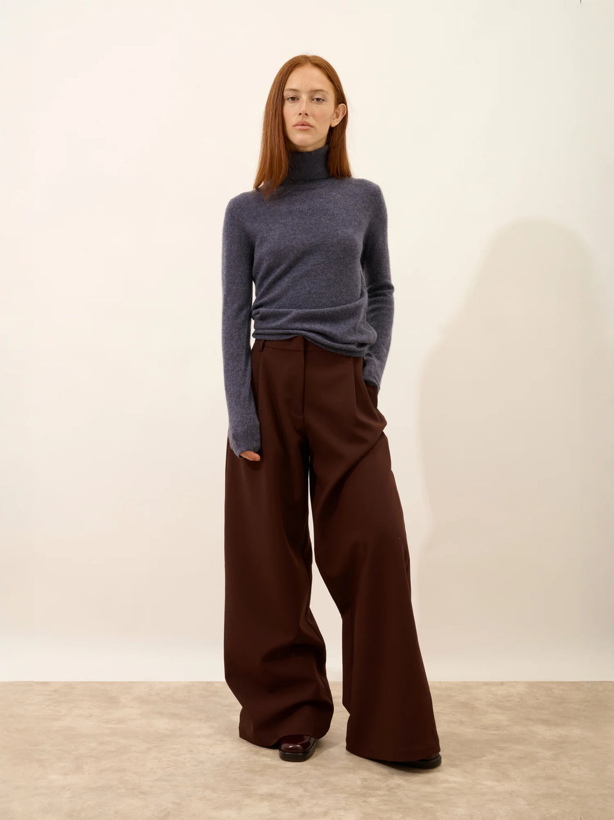AVA Sweater Turtleneck Heather Purple Grey