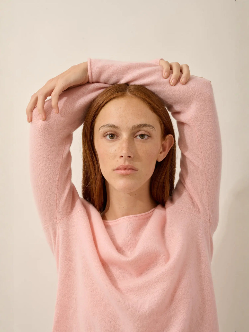 GRACE Pullover U-Boot-Ausschnitt Ballettrosa