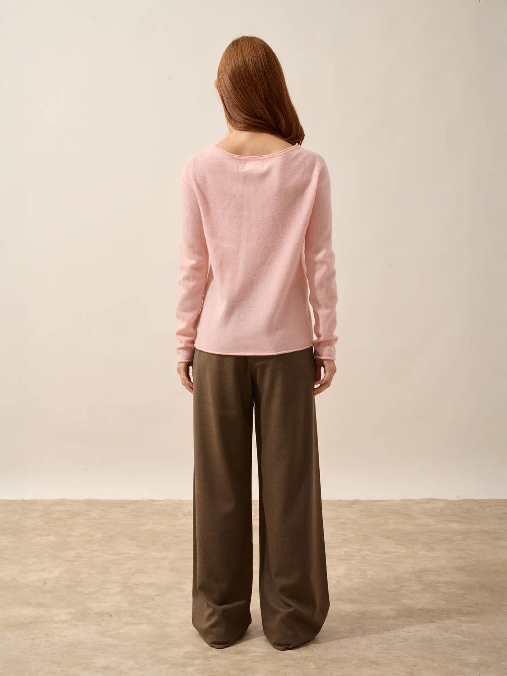 GRACE Pullover U-Boot-Ausschnitt Ballettrosa