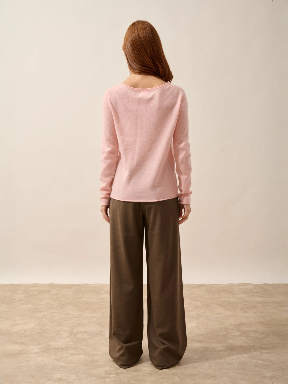 GRACE Pullover U-Boot-Ausschnitt Ballettrosa