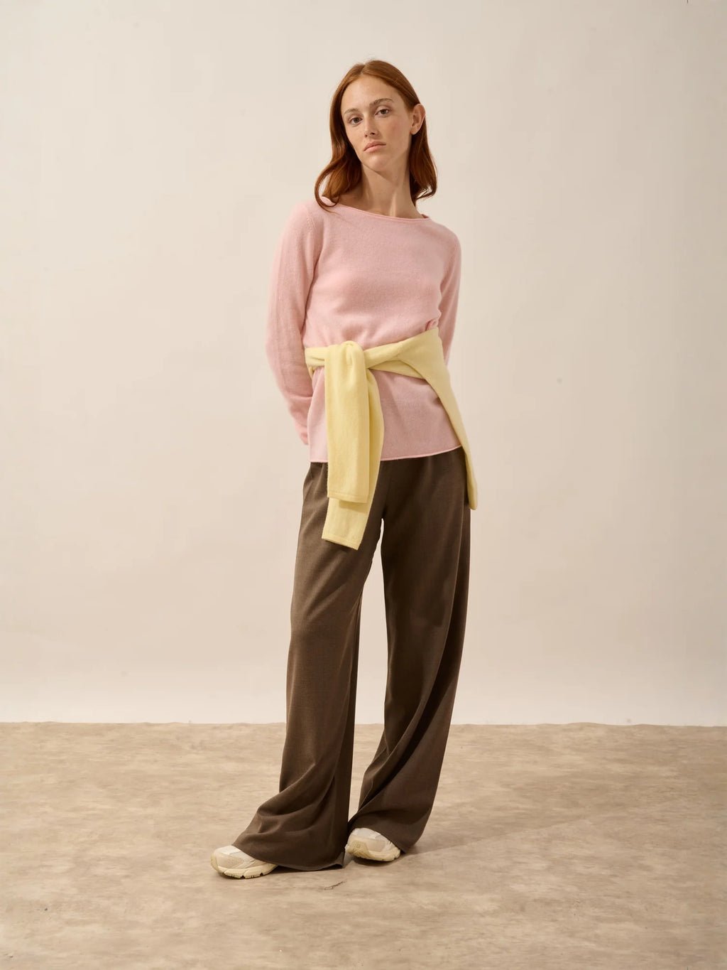 GRACE Pullover U-Boot-Ausschnitt Ballettrosa