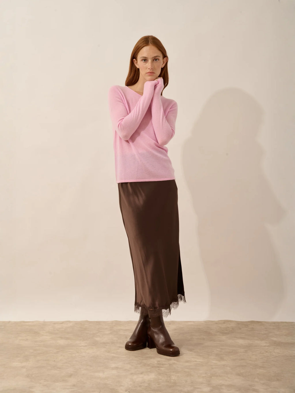 VIVIAN Pull Col Rond Quartz Rose