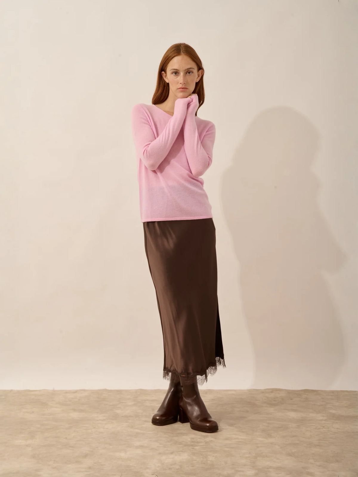VIVIAN Pull Col Rond Quartz Rose