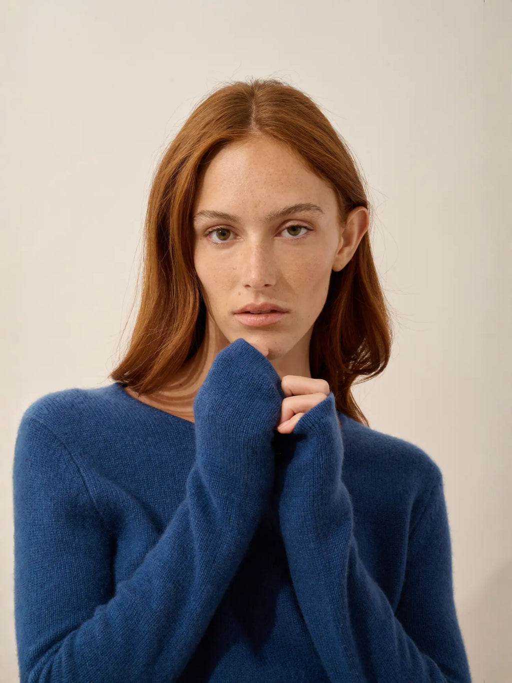JOYCE Sweater Crew Neck 4 Ply Prussian Blue
