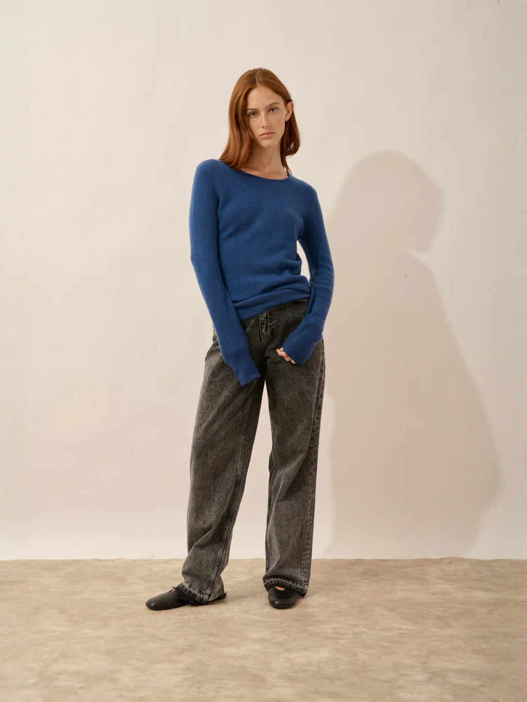 JOYCE Sweater Crew Neck 4 Ply Prussian Blue