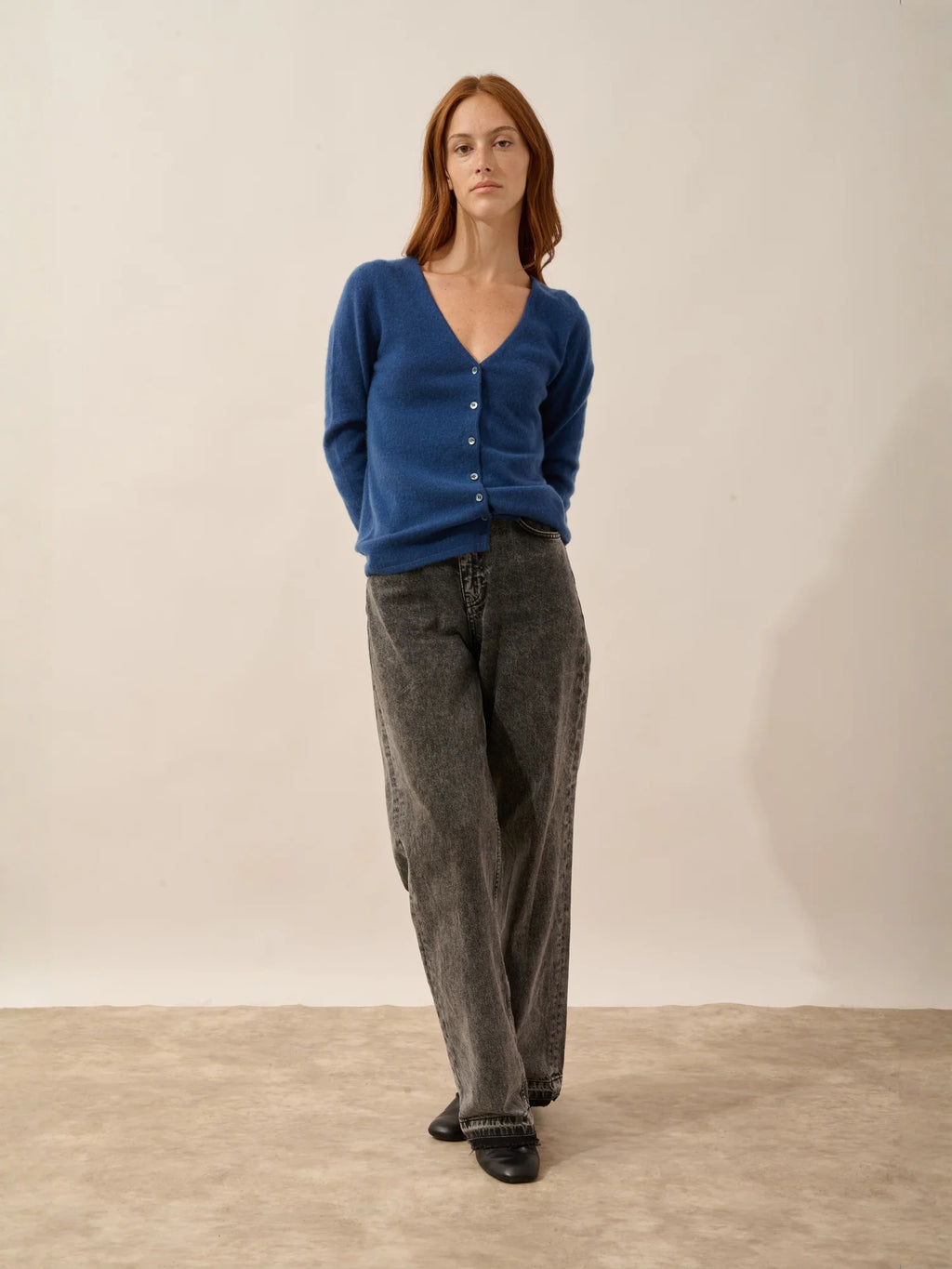 NORMA Strickjacke V-Ausschnitt Preußischblau