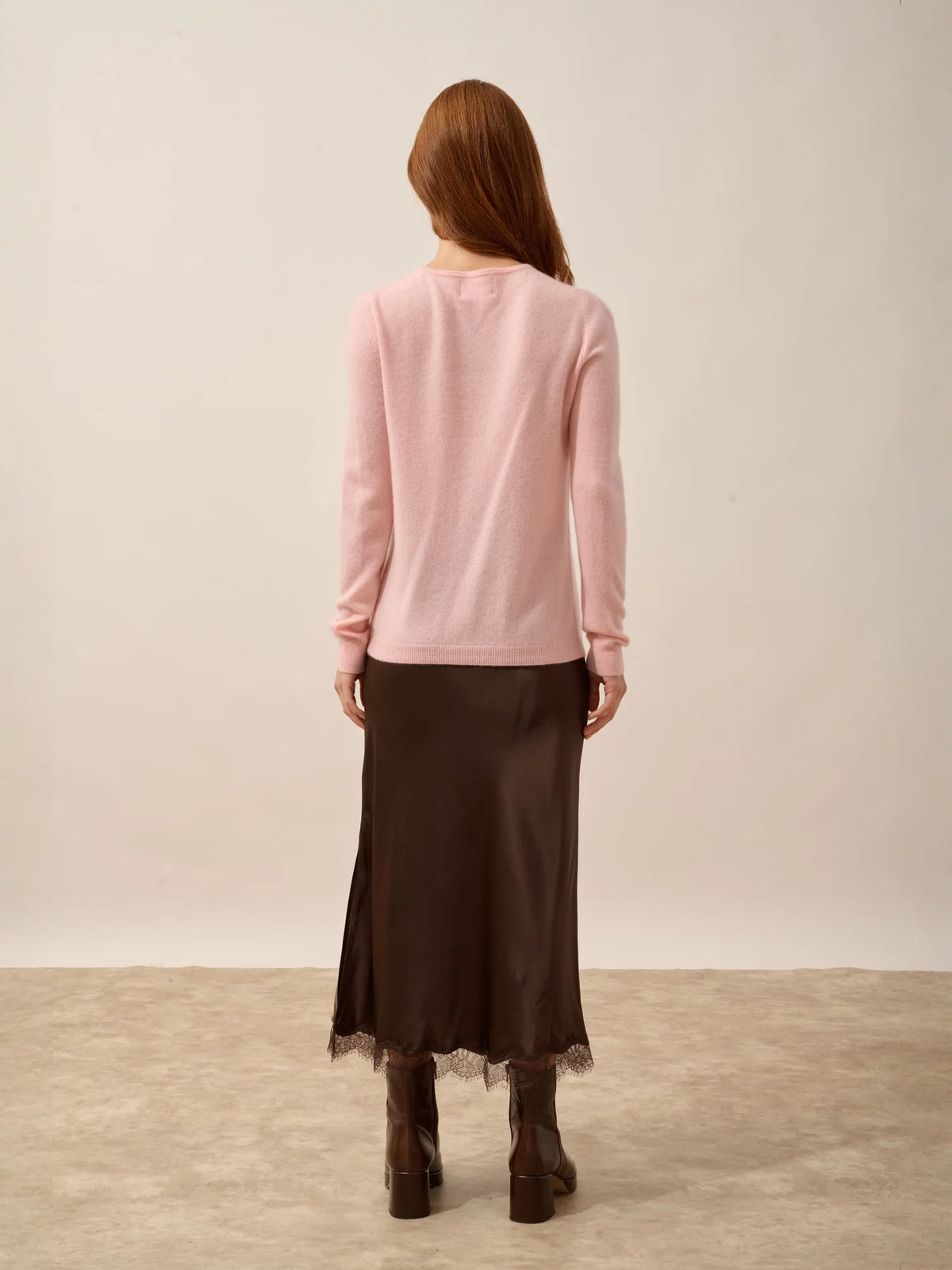 KATHARINE Cardigan Crew Neck Ballet Pink