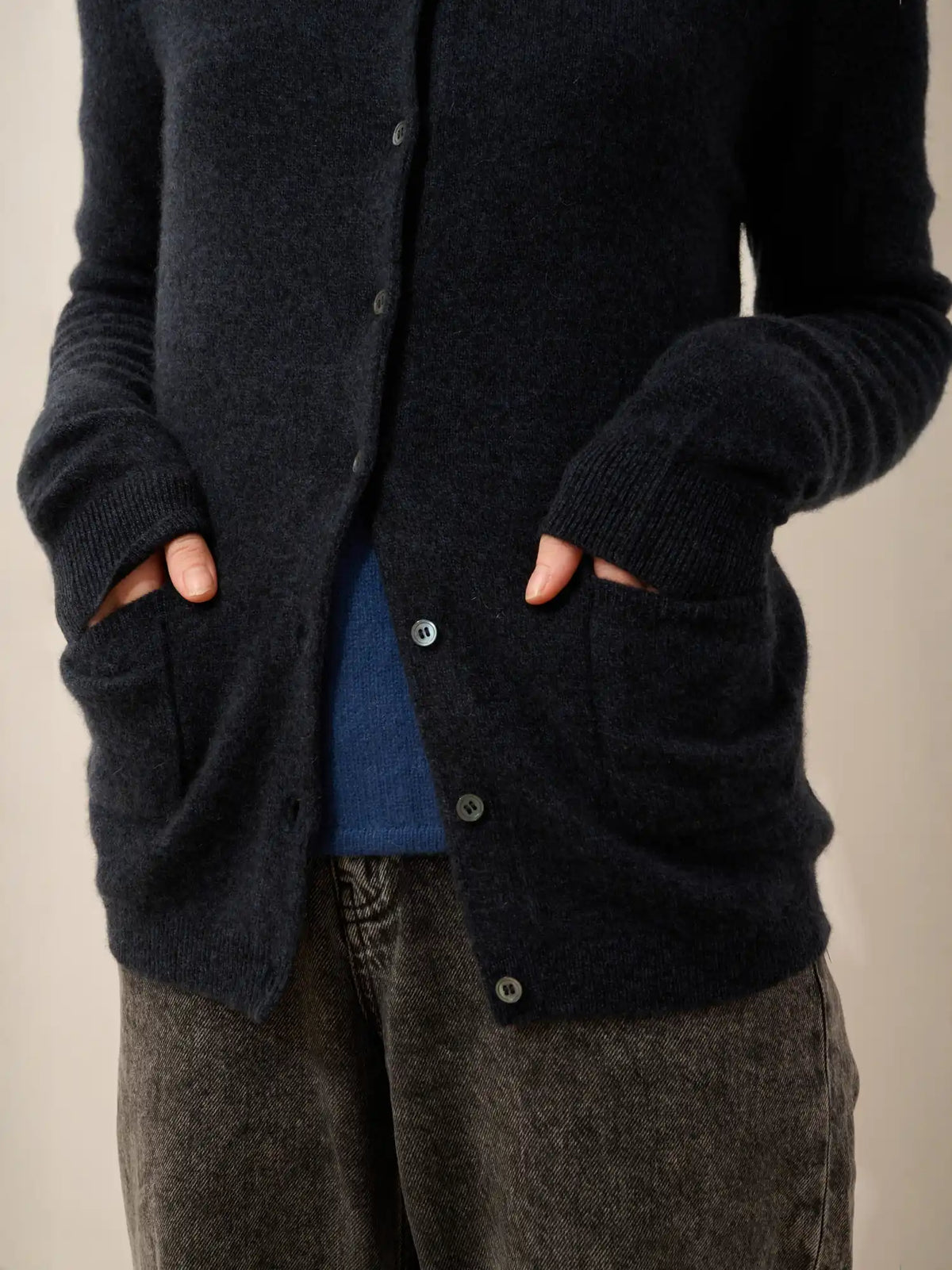 KATHARINE Cardigan Col Rond Caviar