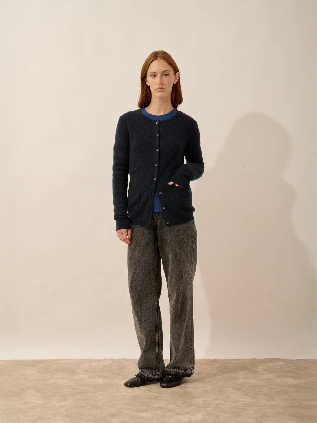KATHARINE Cardigan Col Rond Caviar